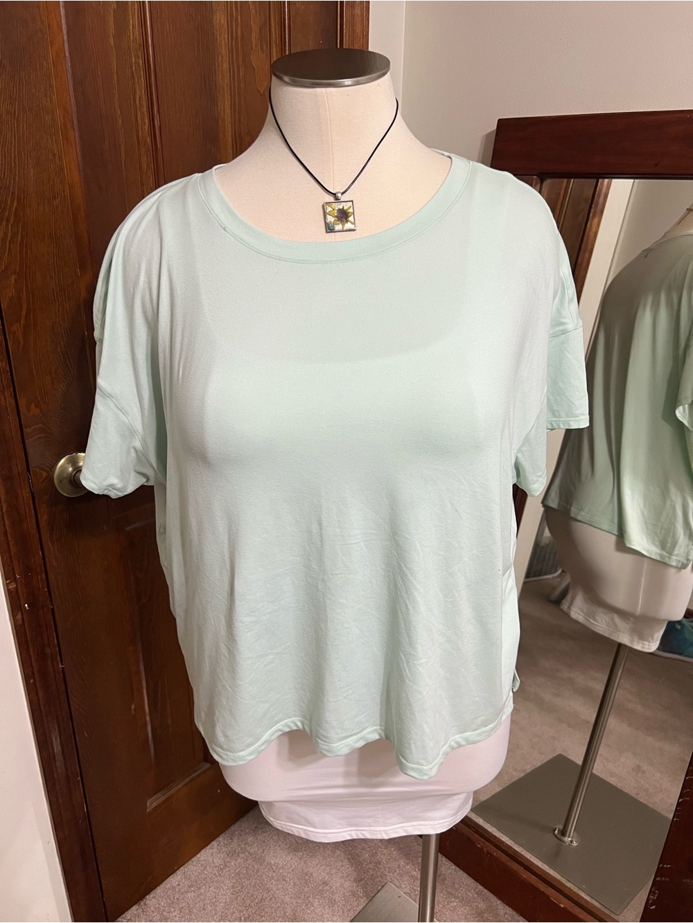 Yogalicious Lux Mint Green Super Soft Athletic Short Sleeve Top 2X Plus Size